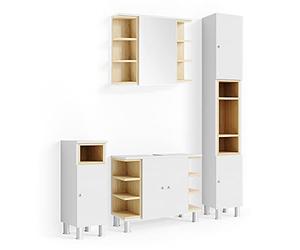 Vicco Meubles Bain Aquis, Blanc, 4 Parties