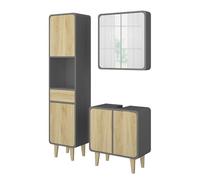 Vicco Meubles Bain Arla, Anthracite/chêne, 60 cm