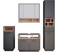 Vicco Ensemble de meubles de salle de bain Beatrice, 4 parties, Anthracite/Sonoma