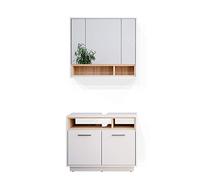 Vicco Meubles Bain Beatrice, Blanc, 80 cm, composé d’Un Miroir de Salle de Bain et d’Un Meuble sous-lavabo