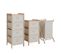 Vicco Meubles Bain Bruno, Beige | 3 pièces · Grande commode · Petite commode · Panier à linge