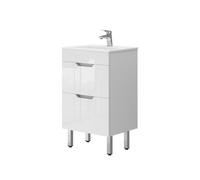 Ensemble meubles bain Clayton, 2 pièces, avec lavabo et 2 tiroirs, Blanc, Vicco