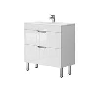 Vicco Meubles Bain Clayton, Blanc 80 cm | 2 pièces · Meuble sous-vasque · Lavabo