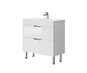 Vicco Meubles Bain Clayton, Blanc 80 cm | 2 pièces · Meuble sous-vasque · Lavabo