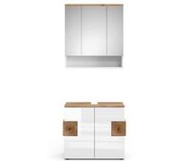 Vicco Meubles bain Eden, Blanc, 2 parties Blanc G