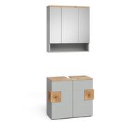 Vicco Meubles Bain Eden, Gris, 73.1 cm, composé d’Un Miroir de Salle de Bain et d’Un Meuble sous-lavabo