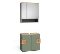 Vicco Meubles Bain Eden, Vert, 73 cm, composé d’Un Miroir de Salle de Bain et d’Un Meuble sous-lavabo