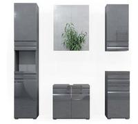 Vicco Meubles bain Freddy, Anthracite Haute brillance, 5 pièces Anthracite Haute brillance G