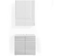 Vicco Meubles bain Freddy, Blanc Haute brillance, 2 parties Blanc Haute brillance G
