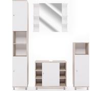 Vicco Meubles bain Fynn, 4 parties, Sonoma/blanc
