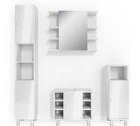 Vicco Meubles bain Fynn, Blanc Haute brillance, 4 parties Blanc Haute brillance G