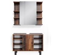 Vicco Meubles bain Fynn, Chêne rustique, 2 pièces, armoire basse 80 cm Chêne rustique G