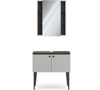 Vicco Meubles bain Gerta, Gris, 2 parties Gris G