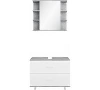 Vicco Meubles bain Ilias, Béton/blanc, 2 parties Béton/blanc G