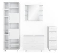 Vicco Meubles bain Ilias, Blanc, 4 parties Blanc