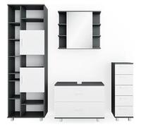 Vicco Meubles bain Ilias, blanc/anthracite, 4 parties blanc/anthracite G