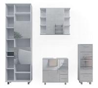 Vicco Meubles bain Ilias, Blanc Haute brillance, 4 pièces Blanc Haute brillance G