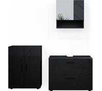 Vicco Meubles bain Irma, 3 pièces, avec meuble bas 80 cm, Anthracite Haute brillance/Anthracite