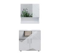 Vicco Meubles Bain Irma, Blanc Brillant avec Inserts, 80 cm