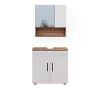 Vicco Meubles Bain Irma, Blanc Brillant/Chêne doré, 80 cm