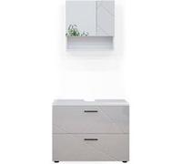 Vicco Meubles bain Irma, Blanc Haute brillance, 2 parties Blanc Haute brillance G