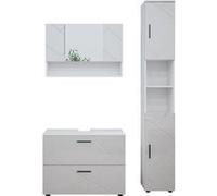 Vicco Ensemble de Meubles de Salle de Bain Irma, Blanc Haute Brillance, 3 pièces, Armoire Basse 80 cm