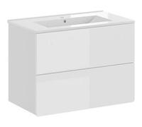 Vicco Ensemble de Meubles de Salle de Bain Izan, Blanc Haute Brillance, 2 pièces