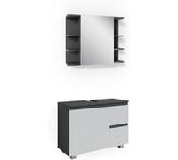 Vicco Ensemble de meubles de salle de bain J-Shape, 2 pièces, Blanc/Anthracite