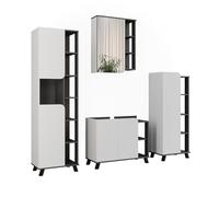 Vicco Meubles Bain Karen, Anthracite/Blanc, 4 pièces