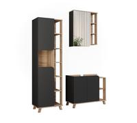 Vicco Meubles Bain Karen, Sonoma/Anthracite, 3 pièces