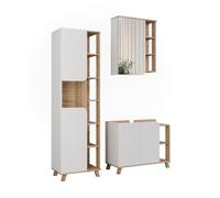 Vicco Meubles Bain Karen, Sonoma/Blanc, 3 pièces