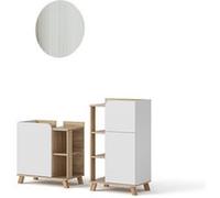 Vicco Ensemble de Meubles de Salle de Bain Karen, Sonoma/Blanc, 3 pièces, avec Armoire Centrale