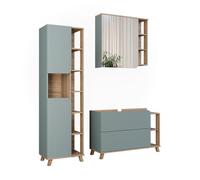 Vicco Meubles Bain Karen, Sonoma/Bleu, 3 pièces