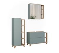 Vicco Meubles Bain Karen, Sonoma/Bleu, 3 pièces