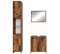 Vicco Meubles bain Kiko, Chêne rustique, 3 pièces, avec armoire haute Chêne rustique