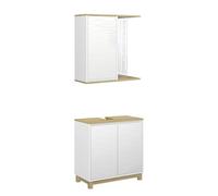 Vicco Meubles Bain Livia, Blanc/chêne, 2 pièces