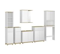 Vicco Meubles Bain Livia, Blanc/chêne, 6 pièces