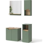 Vicco Meubles bain Marelle, 4 Teile, Vert/Artisan