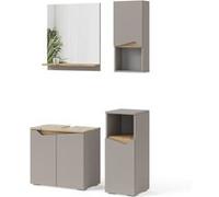 Vicco Ensemble de meubles de salle de bain Marelle, 4 pièces, Grège/Chêne Artisan