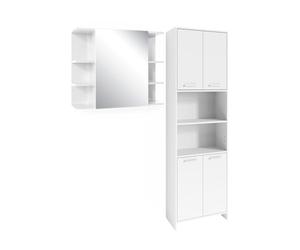 Vicco Meubles Bain Maris, Blanc | 2 pièces · Armoire haute · Armoire à miroir