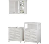 Vicco Meubles bain Riad, Blanc, 3 pièces, option 6 Blanc G