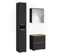 Vicco Meubles Bain Ruben, Anthracite/Chêne Artisan 60.2 cm | composé d’un meuble sous-lavabo, d’une armoire miroir et d’une colonne de rangement