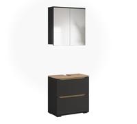 Vicco Meubles Bain Ruben, Anthracite/Chêne Artisan 60.2 cm | composé d’un miroir de salle de bain et d’un meuble sous-lavabo