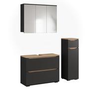 Vicco Meubles Bain Ruben, Anthracite/Chêne Artisan 80.2 cm | composé d’un meuble sous-lavabo, d’une armoire de toilette et d’une colonne