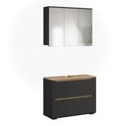 Vicco Meubles Bain Ruben, Anthracite/Chêne Artisan 80.2 cm | composé d’un miroir de salle de bain et d’un meuble sous-lavabo