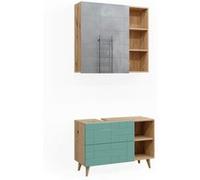 Vicco Meubles bain Rudi, Vert menthe, 2 parties Vert menthe G