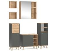 Vicco Meubles bain Senyo, Anthracite, 5 pièces, avec étagères Anthracite
