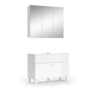 Ensemble de meubles de salle de bain Sola, 2 parties, Blanc, Vicco