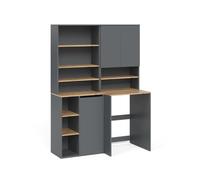 Vicco Meubles Bain Viktor, Anthracite/Chêne doré, 4 pièces, Comprend Un Meuble pour Lave-Linge, Un Meuble supérieur pour Lave-Linge, Une Armoire à Linge et Une étagère