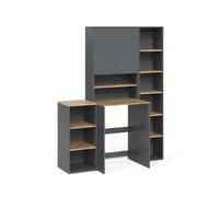 Vicco Meubles Bain Viktor, Anthracite/Chêne doré, 4 pièces, Comprend Une Colonne Haute, Un Meuble pour Lave-Linge, Un Meuble supérieur pour Lave-Linge et Une étagère